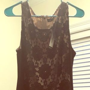 Black and tan lace dress. Size 16.
